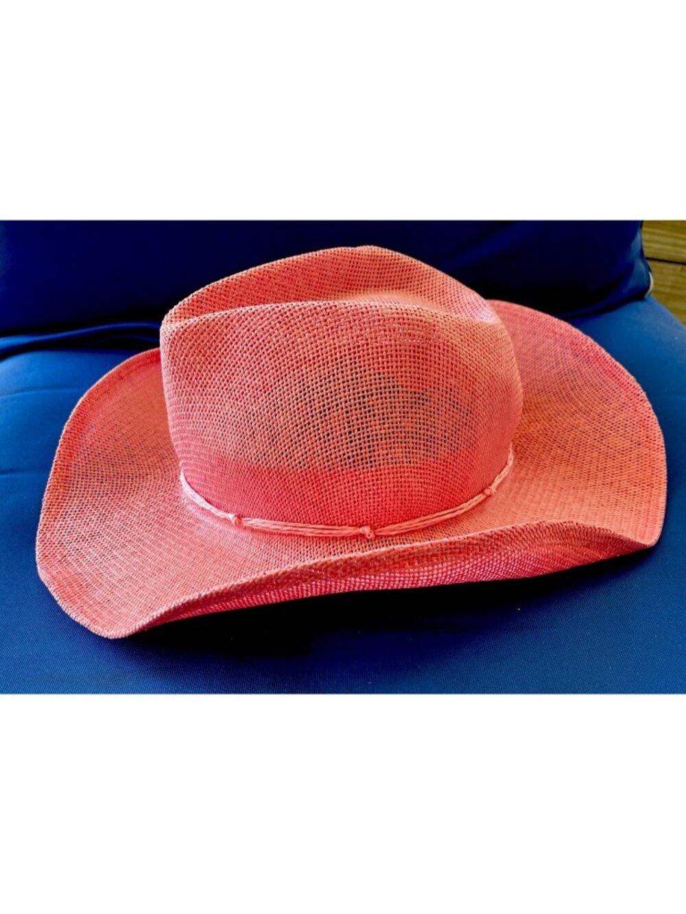 Barbie Pink Paper Straw Cowboy Hat Coastal Cowgirl Festival Rodeo Wild Fable OS
